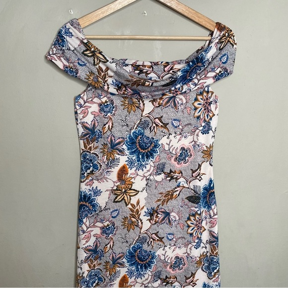 RACHEL Rachel Roy Off The Shoulder Strapless Midi Floral A-Line Dress Medium - Picture 14 of 16